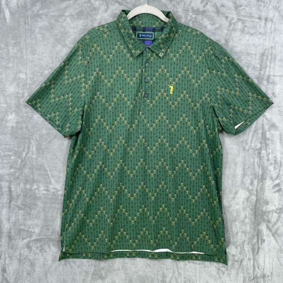 William Murray Golf Other - William Murray Size L  Green Golf Polo Beer Mug Print Performance Stretch